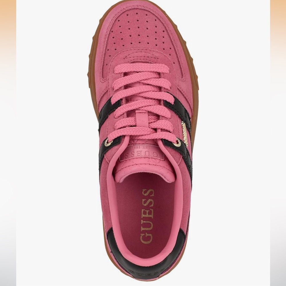 GUESS Women's INART Pink and Black Sneakers 8